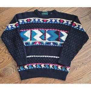 Vintage Embassy Row Special Edition Handknit Aztec Tribal Chunky Wool Sweater